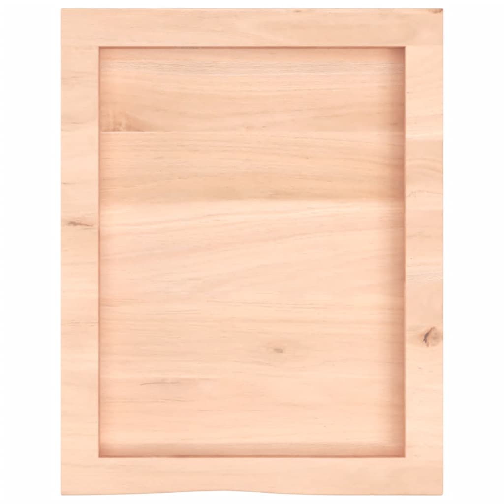 bordplade til badeværelse 40x50x(2-4) cm massivt træ ubehandlet