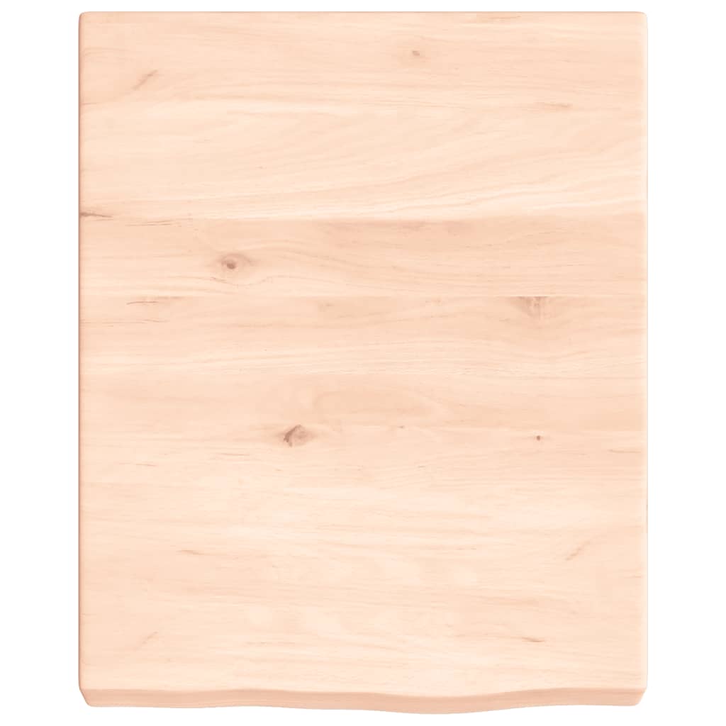 bordplade til badeværelse 40x50x(2-6) cm massivt træ ubehandlet
