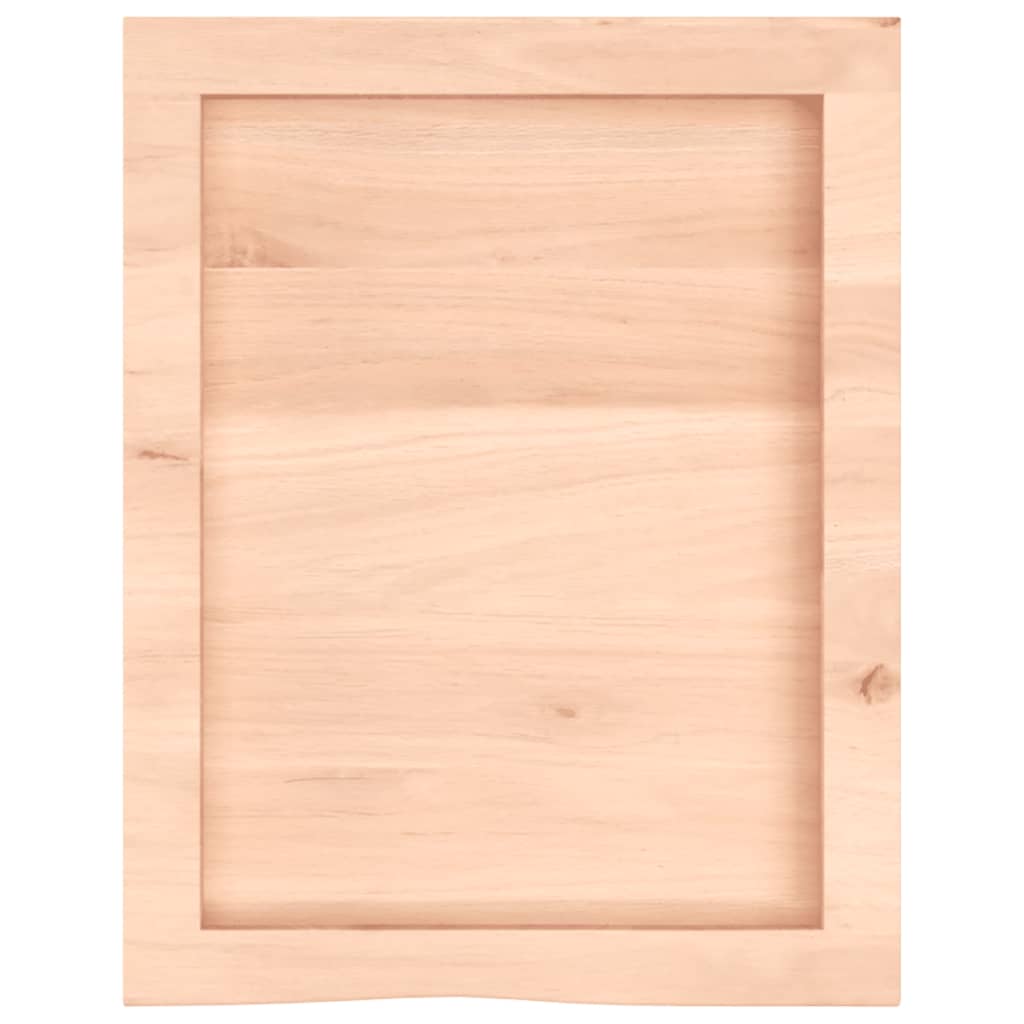 bordplade til badeværelse 40x50x(2-6) cm massivt træ ubehandlet