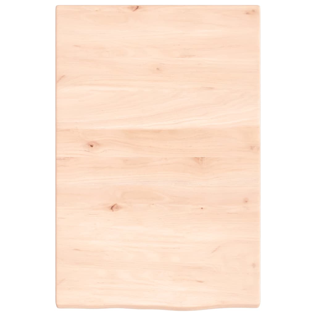 bordplade til badeværelse 40x60x2 cm massivt træ ubehandlet