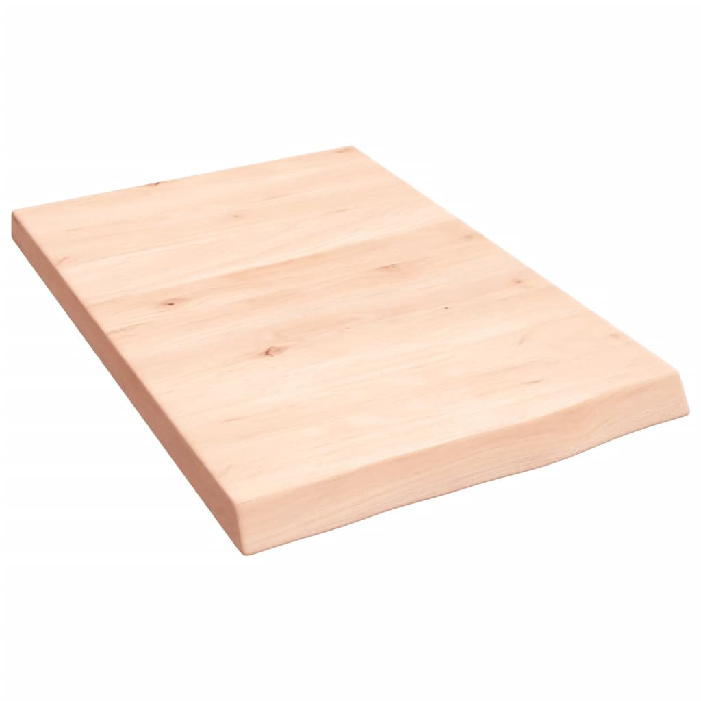 bordplade til badeværelse 40x60x(2-4) cm massivt træ ubehandlet