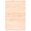 bordplade til badeværelse 40x60x(2-4) cm massivt træ ubehandlet