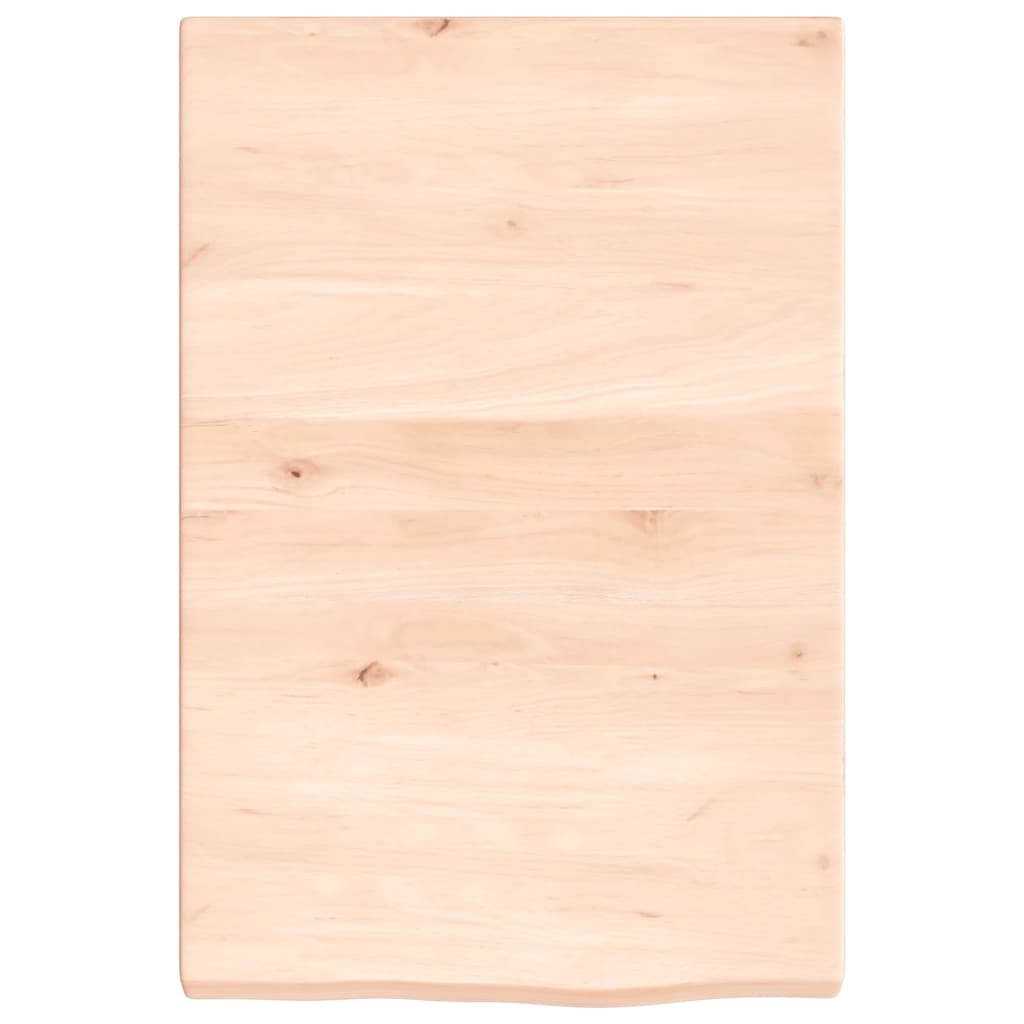 bordplade til badeværelse 40x60x(2-4) cm massivt træ ubehandlet