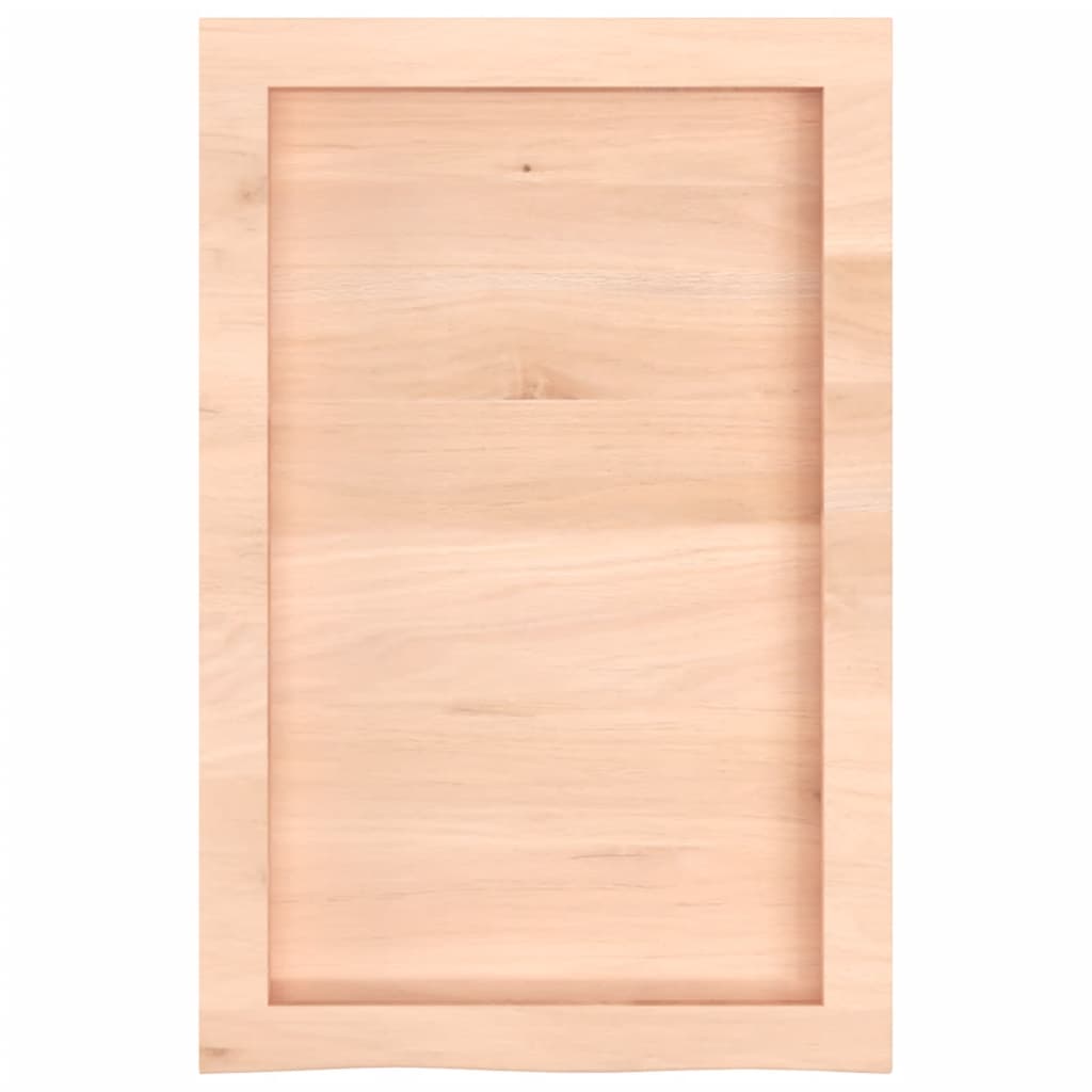 bordplade til badeværelse 40x60x(2-4) cm massivt træ ubehandlet