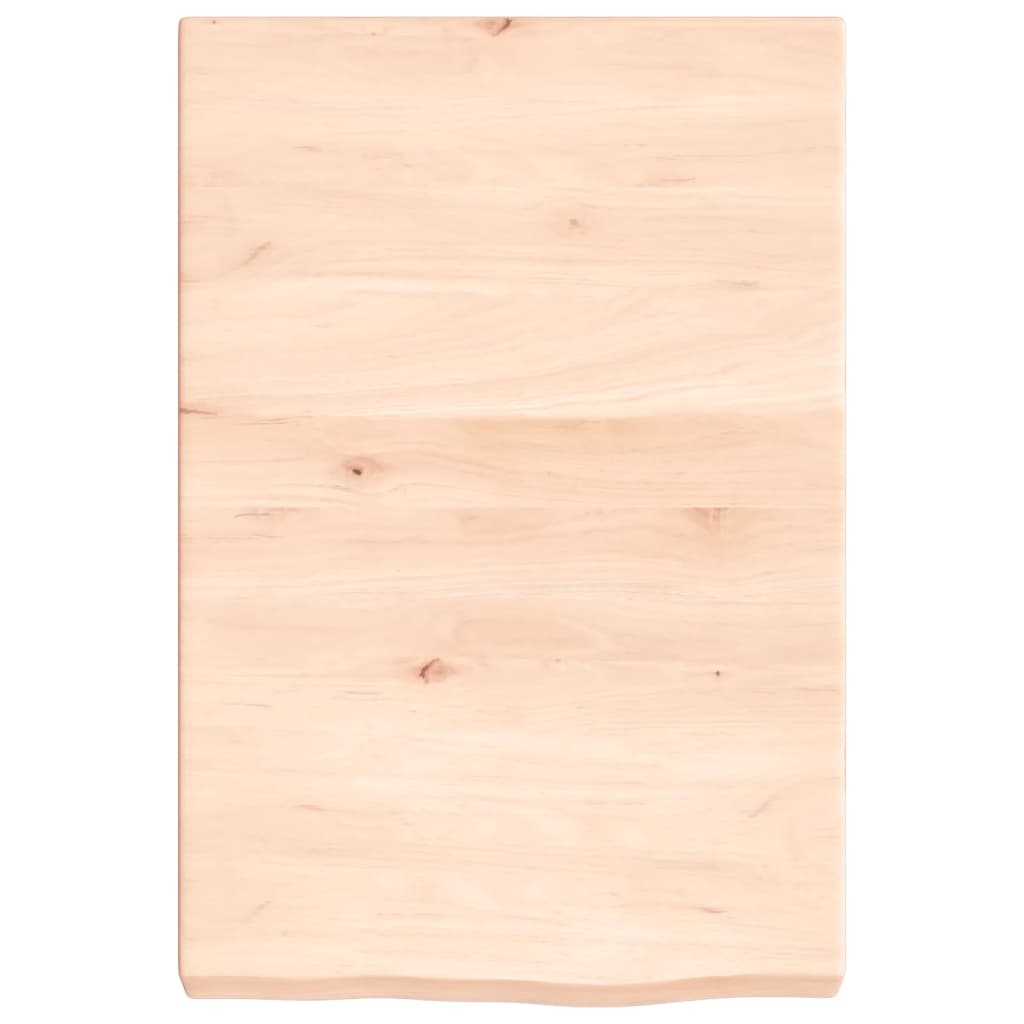 bordplade til badeværelse 40x60x(2-6) cm massivt træ ubehandlet