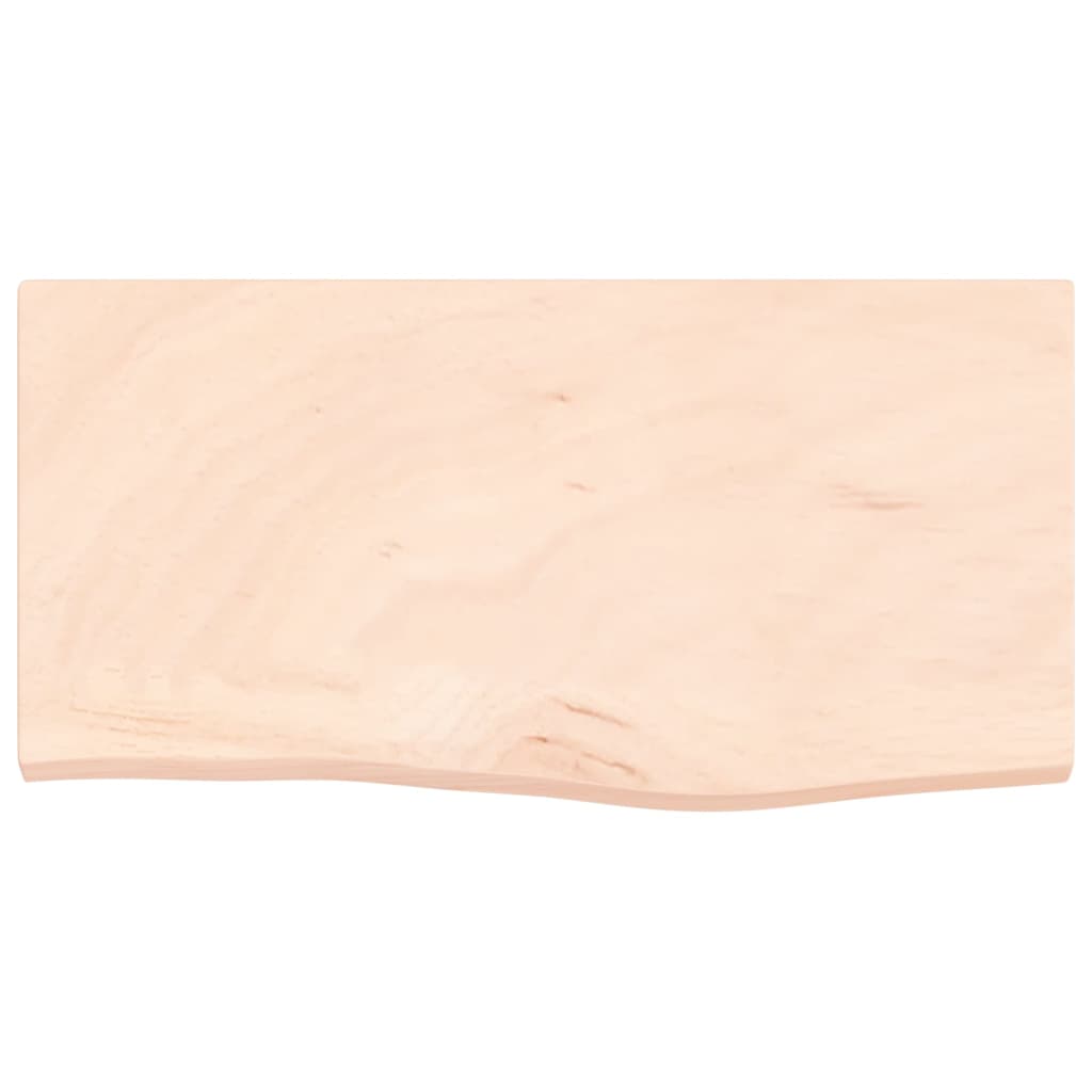 bordplade til badeværelse 60x30x2 cm massivt træ ubehandlet