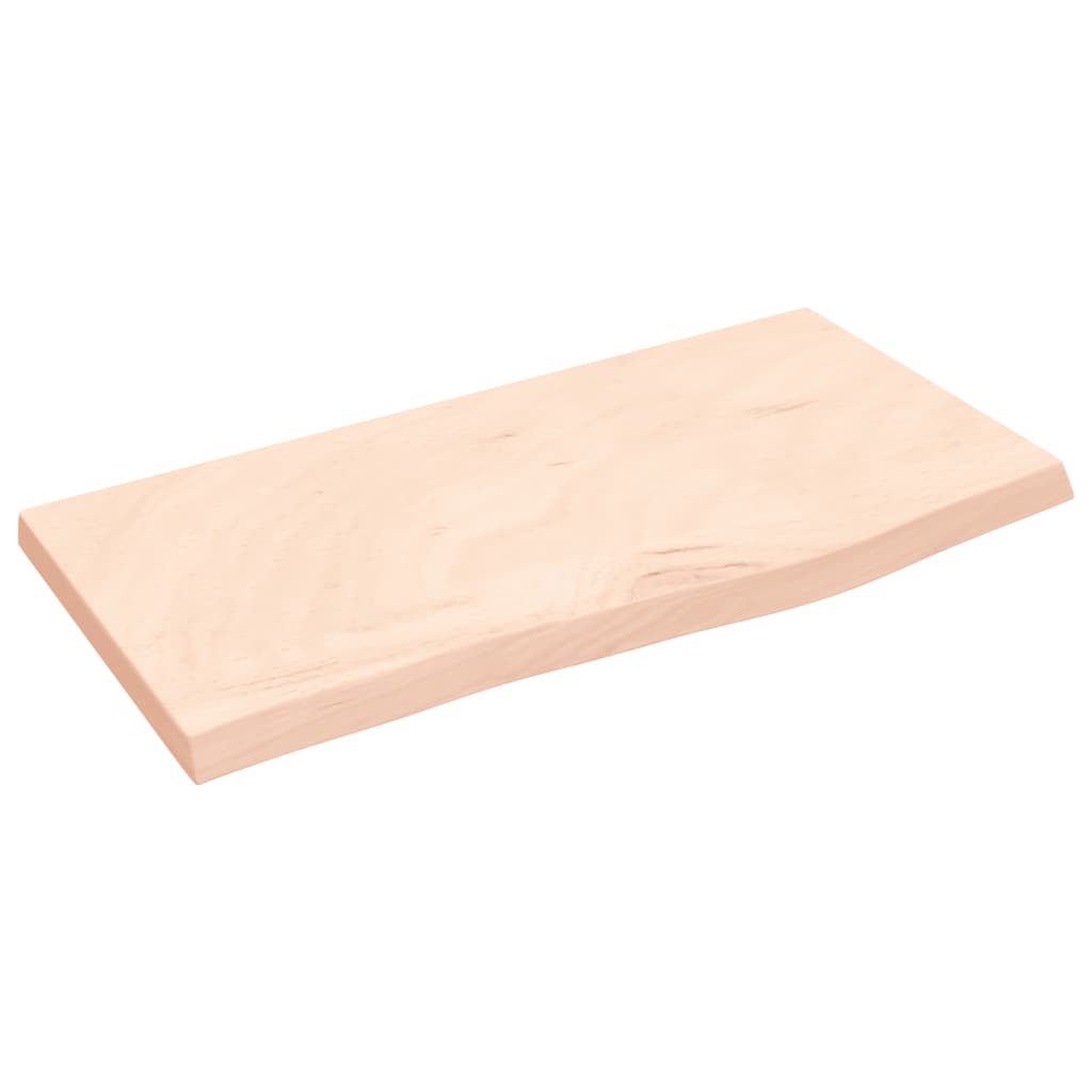 bordplade til badeværelse 60x30x(2-4) cm massivt træ ubehandlet