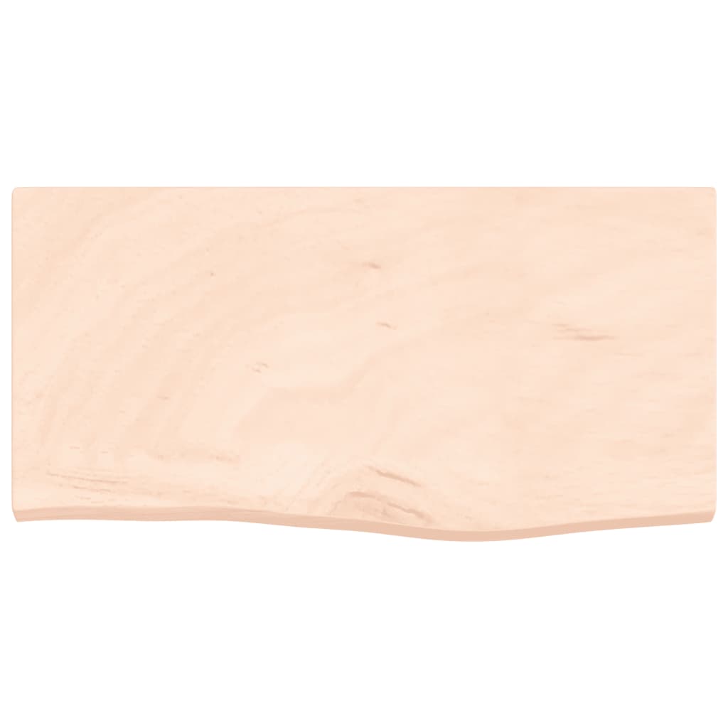 bordplade til badeværelse 60x30x(2-4) cm massivt træ ubehandlet