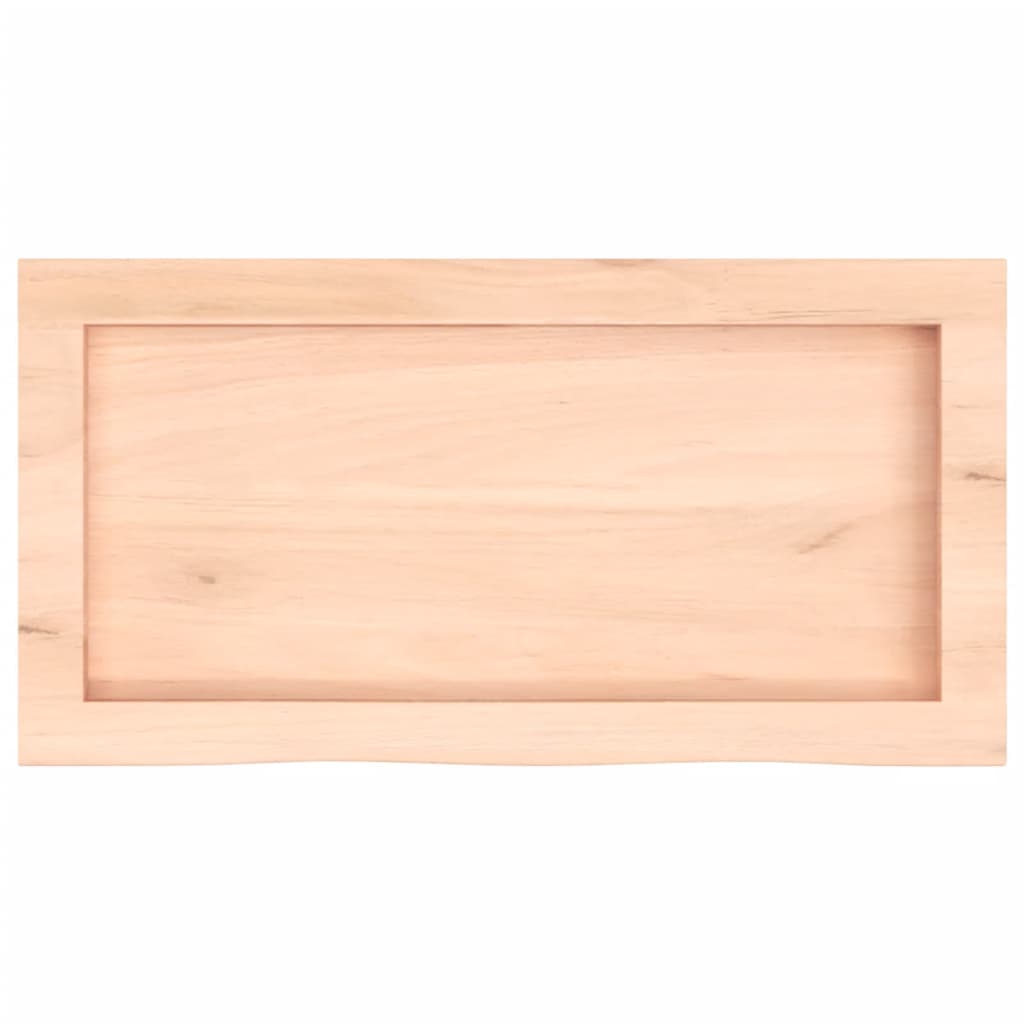 bordplade til badeværelse 60x30x(2-4) cm massivt træ ubehandlet
