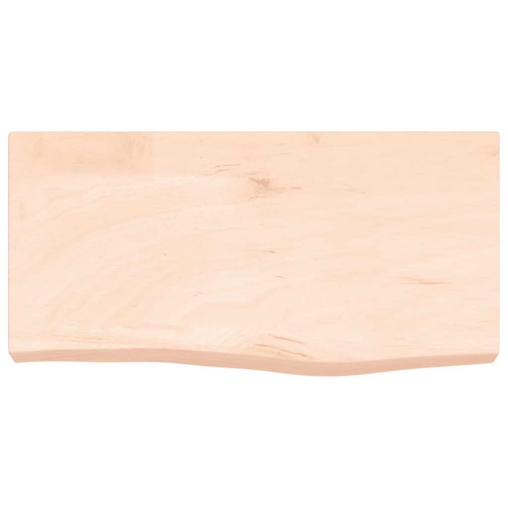 bordplade til badeværelse 60x30x(2-6) cm massivt træ ubehandlet