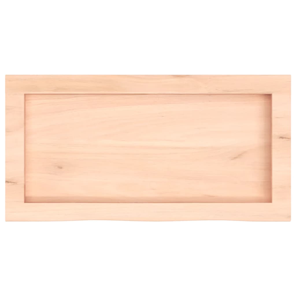 bordplade til badeværelse 60x30x(2-6) cm massivt træ ubehandlet