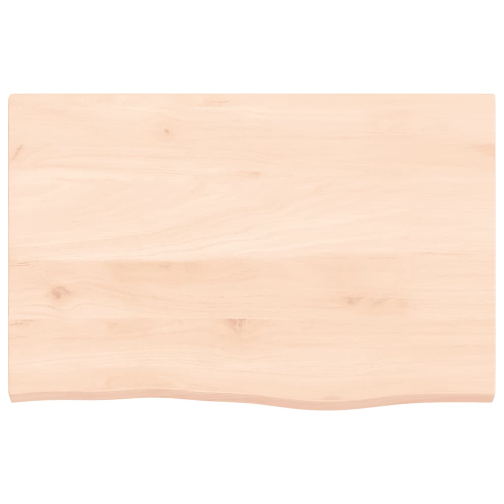 bordplade til badeværelse 60x40x2 cm massivt træ ubehandlet