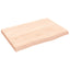 bordplade til badeværelse 60x40x(2-4) cm massivt træ ubehandlet