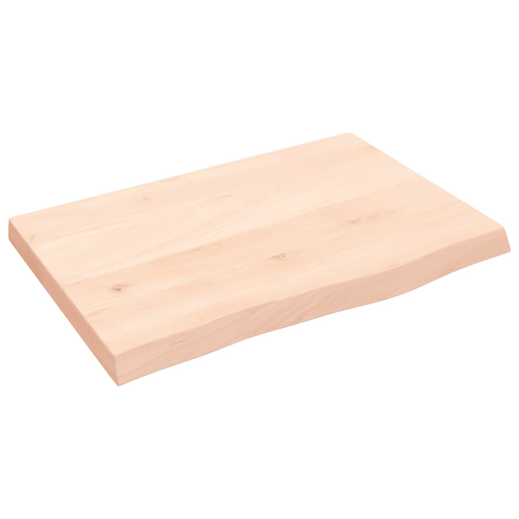 bordplade til badeværelse 60x40x(2-4) cm massivt træ ubehandlet