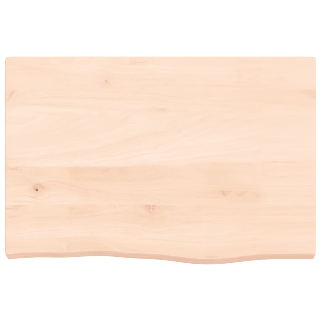 bordplade til badeværelse 60x40x(2-4) cm massivt træ ubehandlet