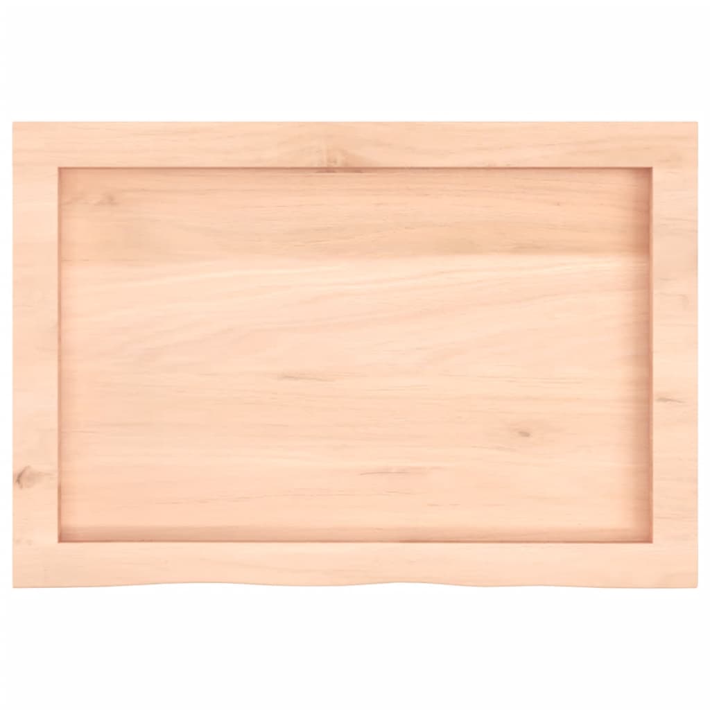 bordplade til badeværelse 60x40x(2-4) cm massivt træ ubehandlet