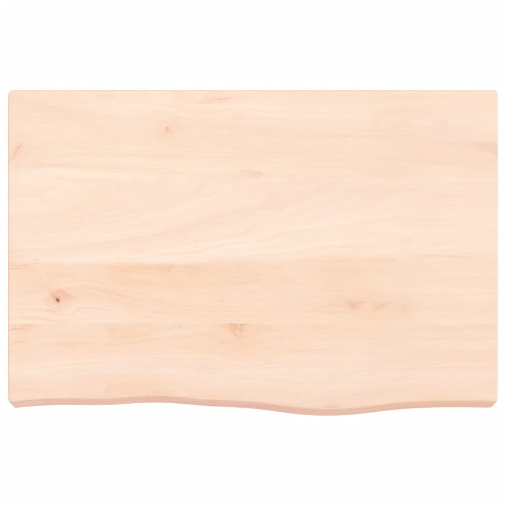 bordplade til badeværelse 60x40x(2-6) cm massivt træ ubehandlet