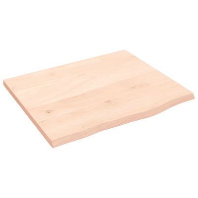 bordplade til badeværelse 60x50x2 cm massivt træ ubehandlet