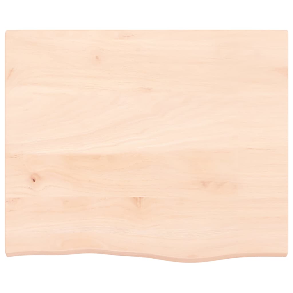 bordplade til badeværelse 60x50x2 cm massivt træ ubehandlet