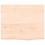 bordplade til badeværelse 60x50x(2-4) cm massivt træ ubehandlet