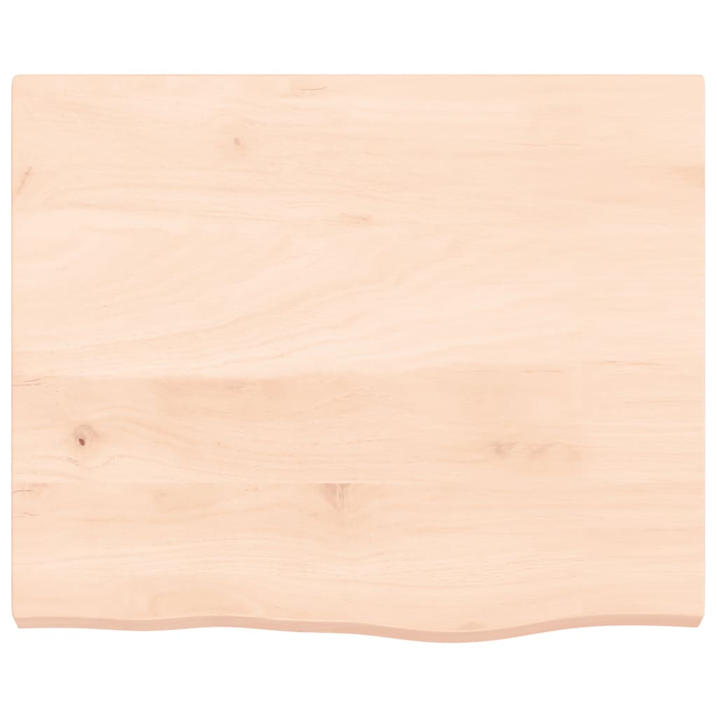 bordplade til badeværelse 60x50x(2-4) cm massivt træ ubehandlet
