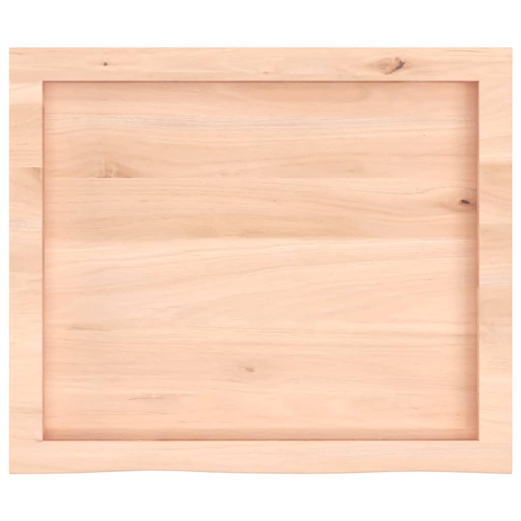 bordplade til badeværelse 60x50x(2-6) cm massivt træ ubehandlet