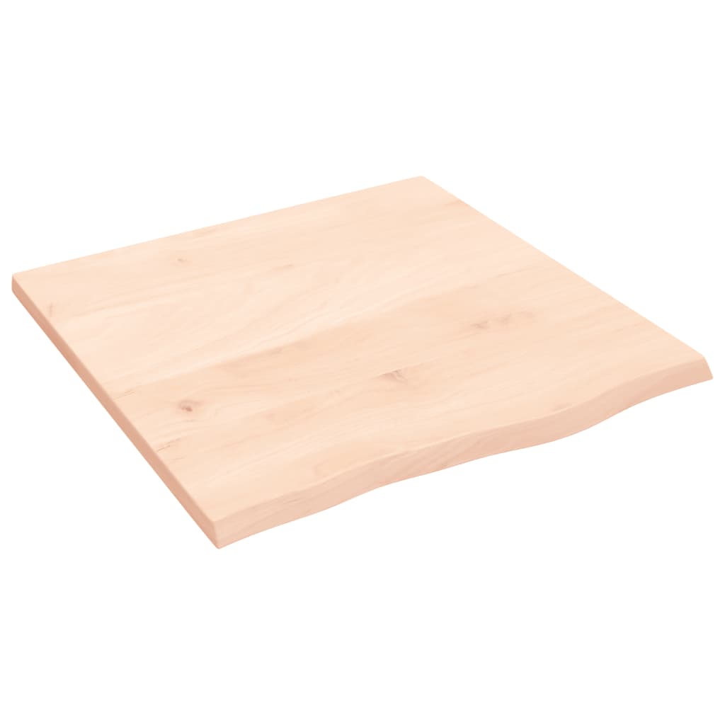 bordplade til badeværelse 60x60x2 cm massivt træ ubehandlet