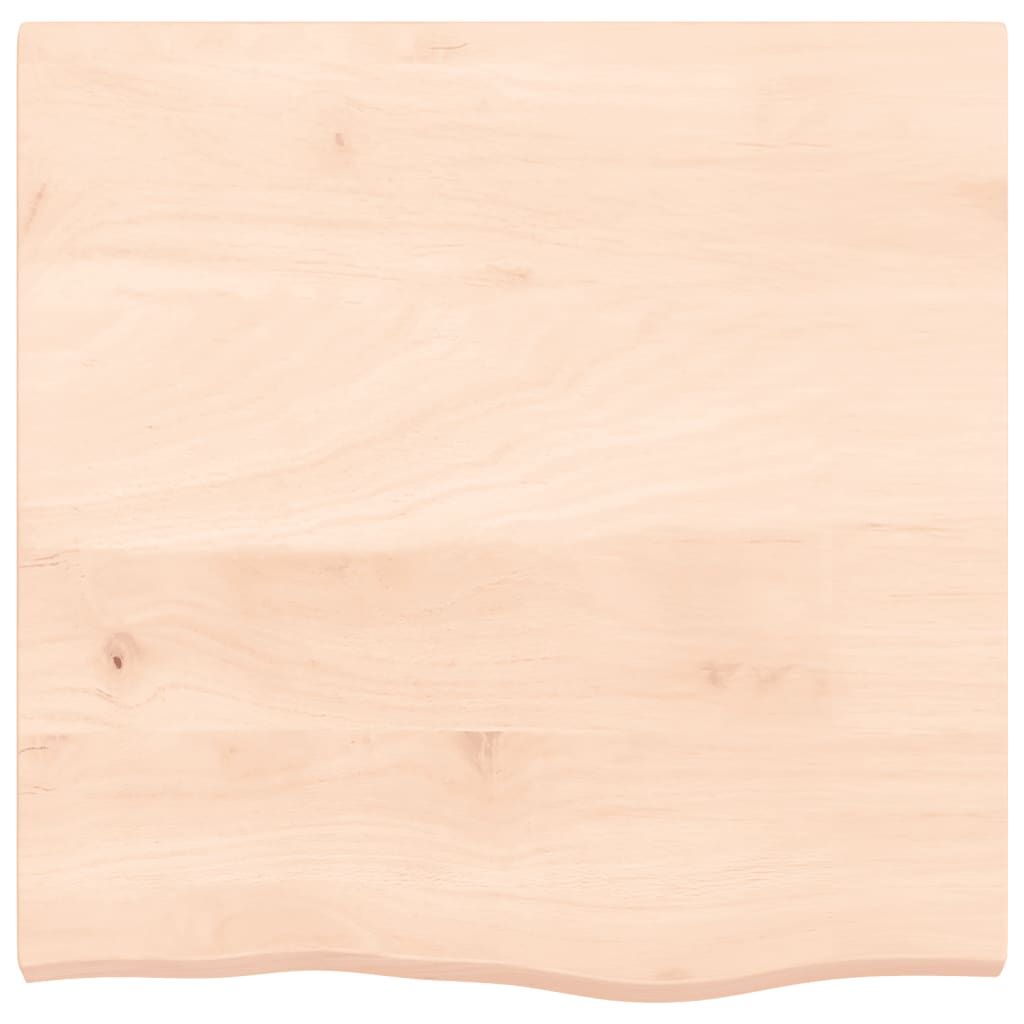 bordplade til badeværelse 60x60x(2-4) cm massivt træ ubehandlet