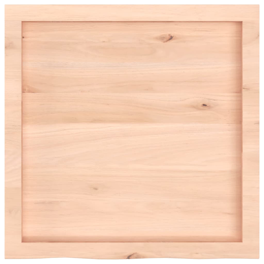bordplade til badeværelse 60x60x(2-6) cm massivt træ ubehandlet