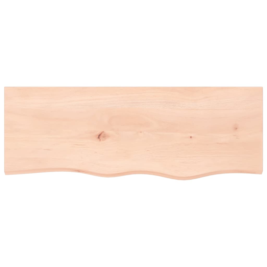 bordplade til badeværelse 80x30x2 cm massivt træ ubehandlet