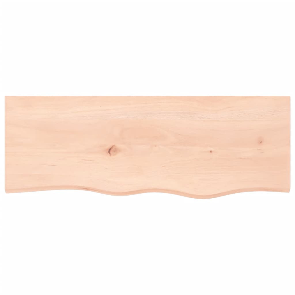 bordplade til badeværelse 80x30x(2-4) cm massivt træ ubehandlet
