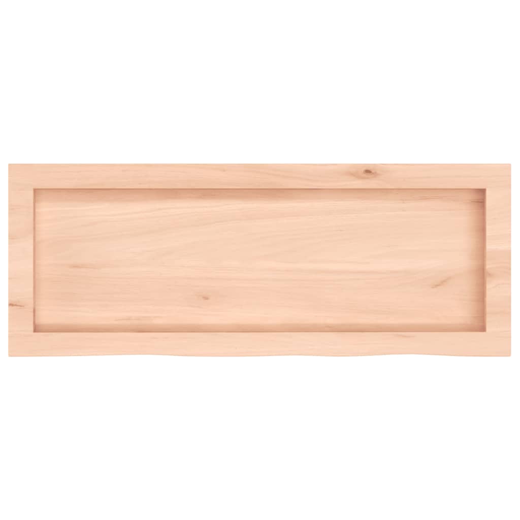 bordplade til badeværelse 80x30x(2-4) cm massivt træ ubehandlet
