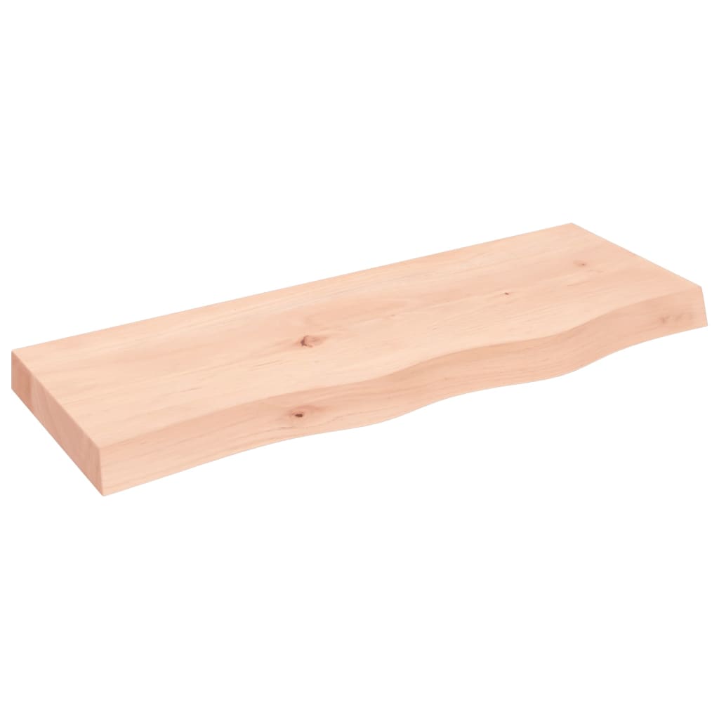 bordplade til badeværelse 80x30x(2-6) cm massivt træ ubehandlet