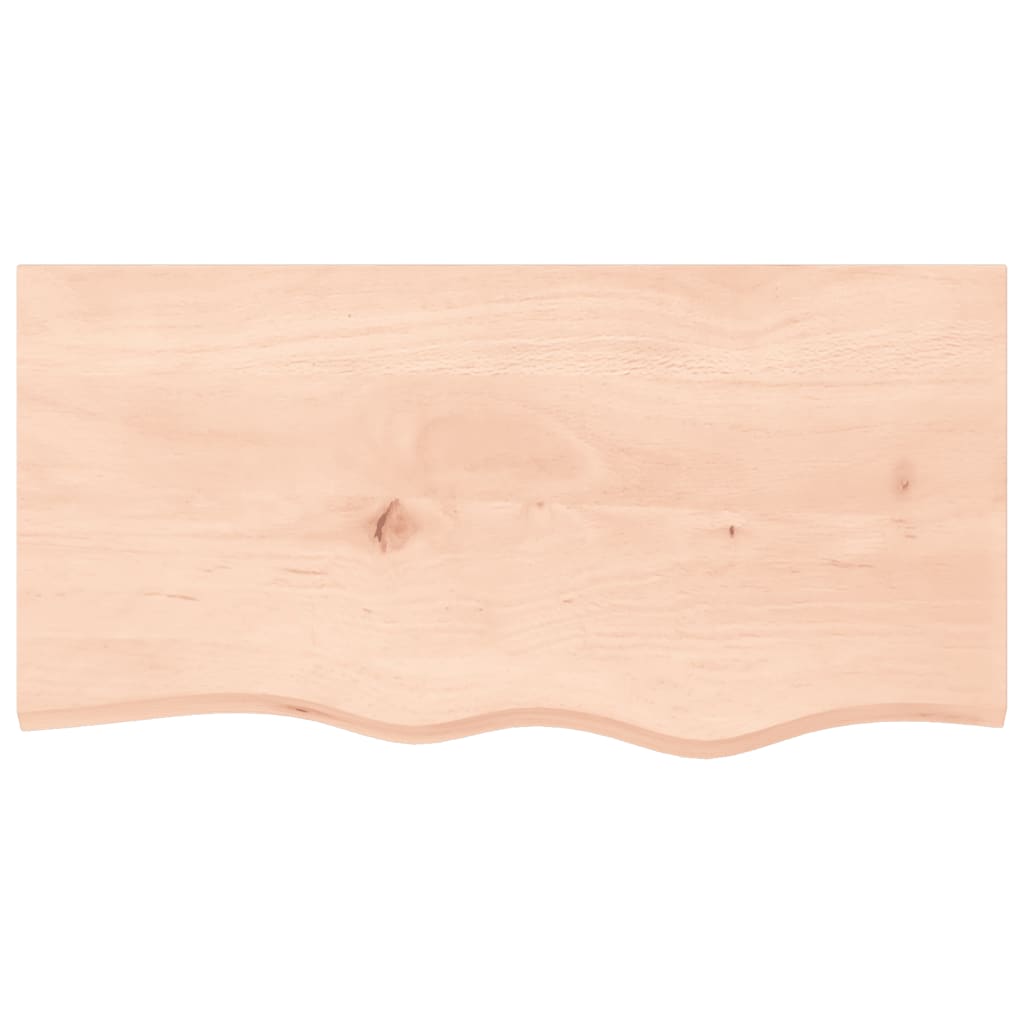bordplade til badeværelse 80x40x2 cm massivt træ ubehandlet