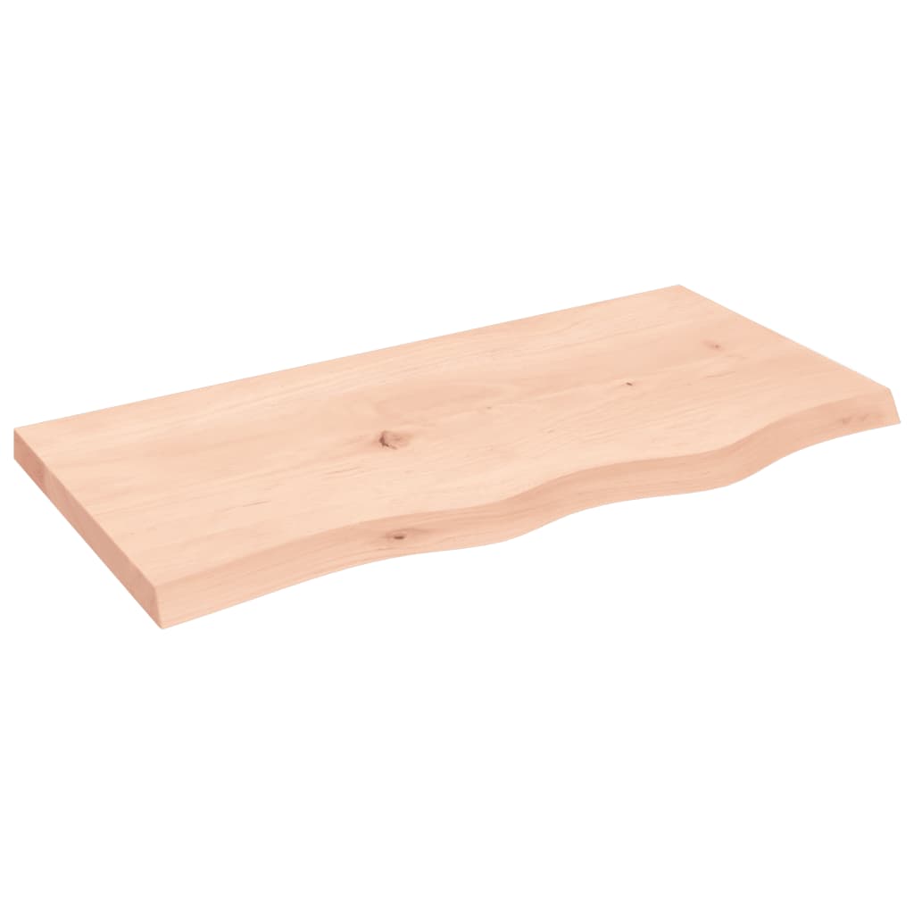 bordplade til badeværelse 80x40x(2-4) cm massivt træ ubehandlet