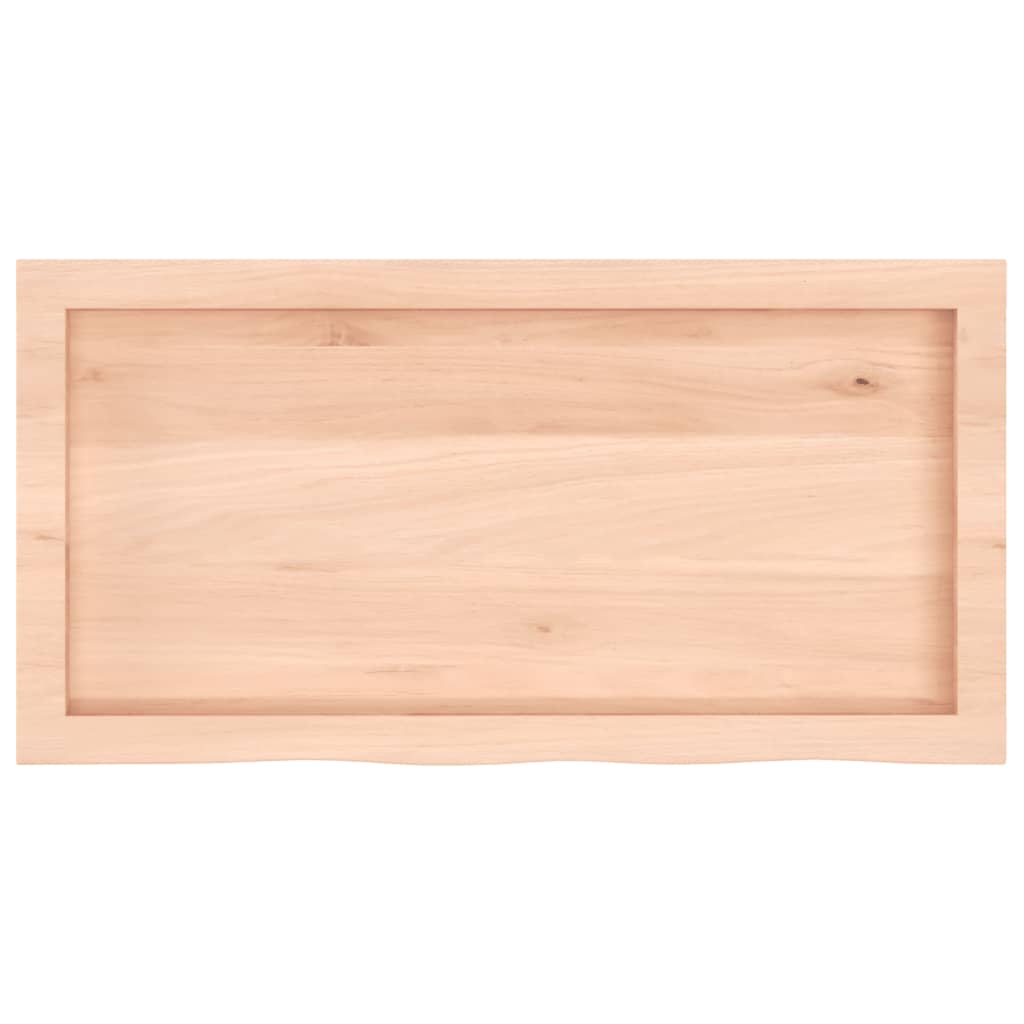 bordplade til badeværelse 80x40x(2-4) cm massivt træ ubehandlet