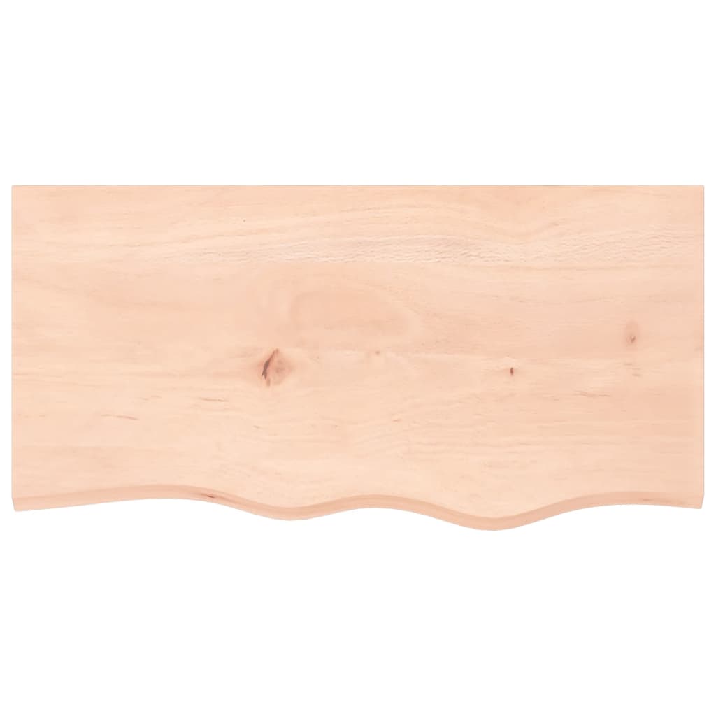 bordplade til badeværelse 80x40x(2-6) cm massivt træ ubehandlet