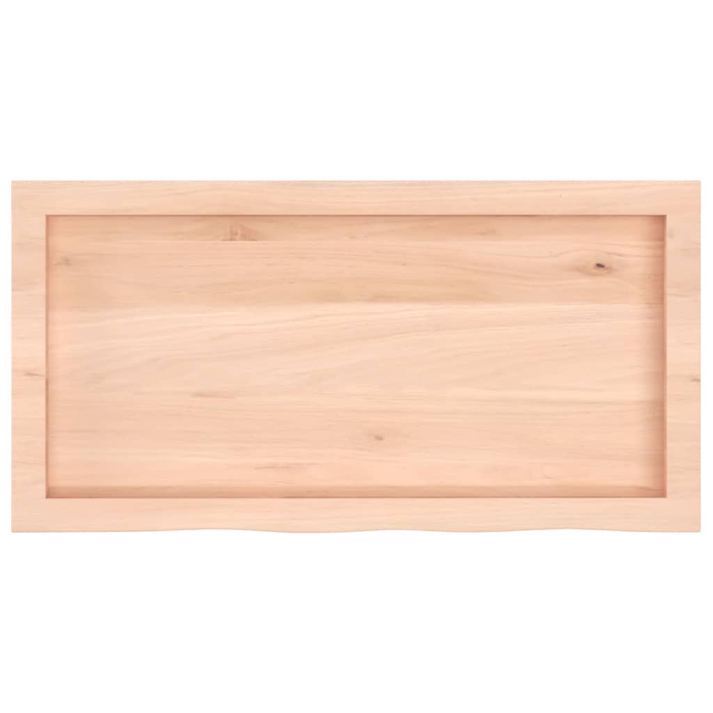 bordplade til badeværelse 80x40x(2-6) cm massivt træ ubehandlet