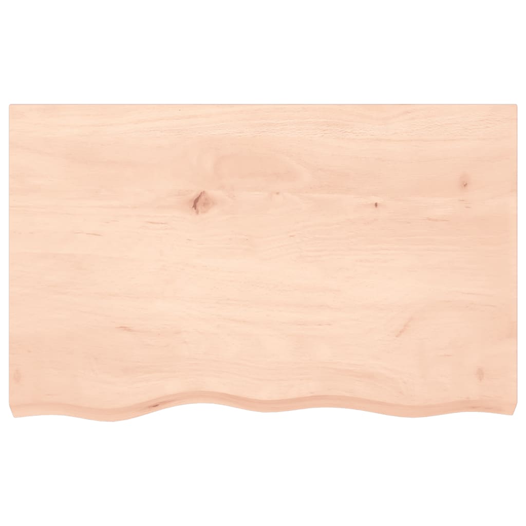 bordplade til badeværelse 80x50x(2-4) cm massivt træ ubehandlet