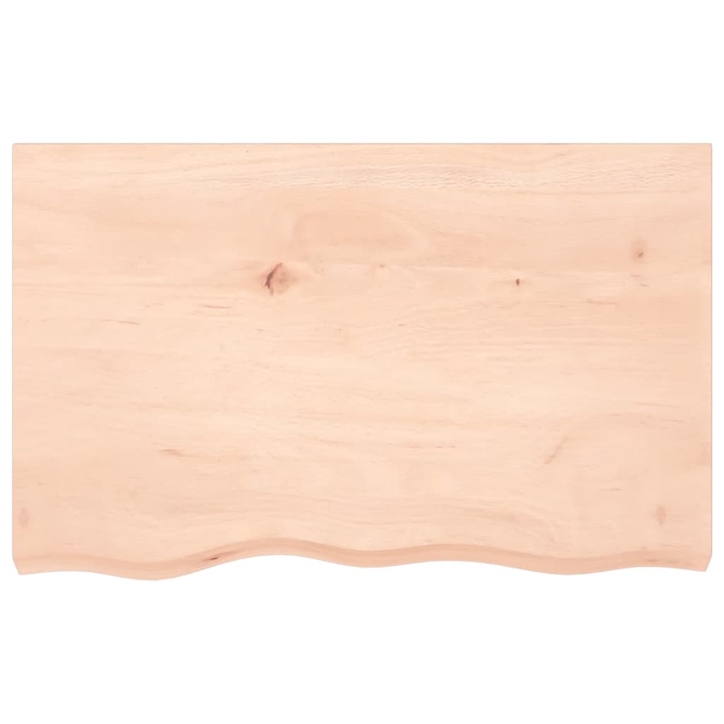 bordplade til badeværelse 80x50x(2-6) cm massivt træ ubehandlet