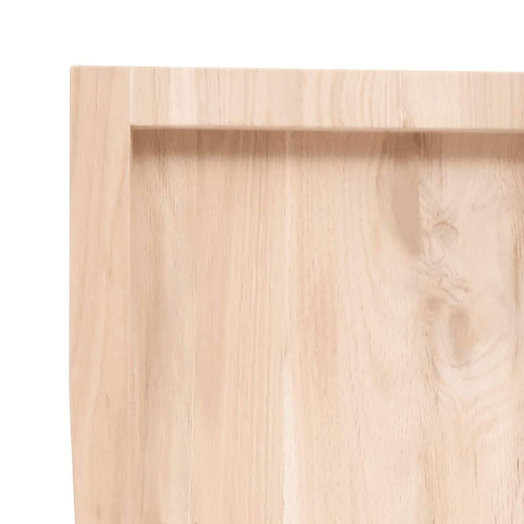 bordplade til badeværelse 80x50x(2-6) cm massivt træ ubehandlet