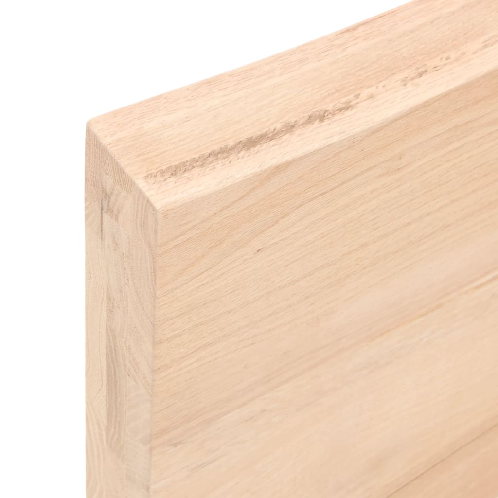 bordplade til badeværelse 80x50x(2-6) cm massivt træ ubehandlet