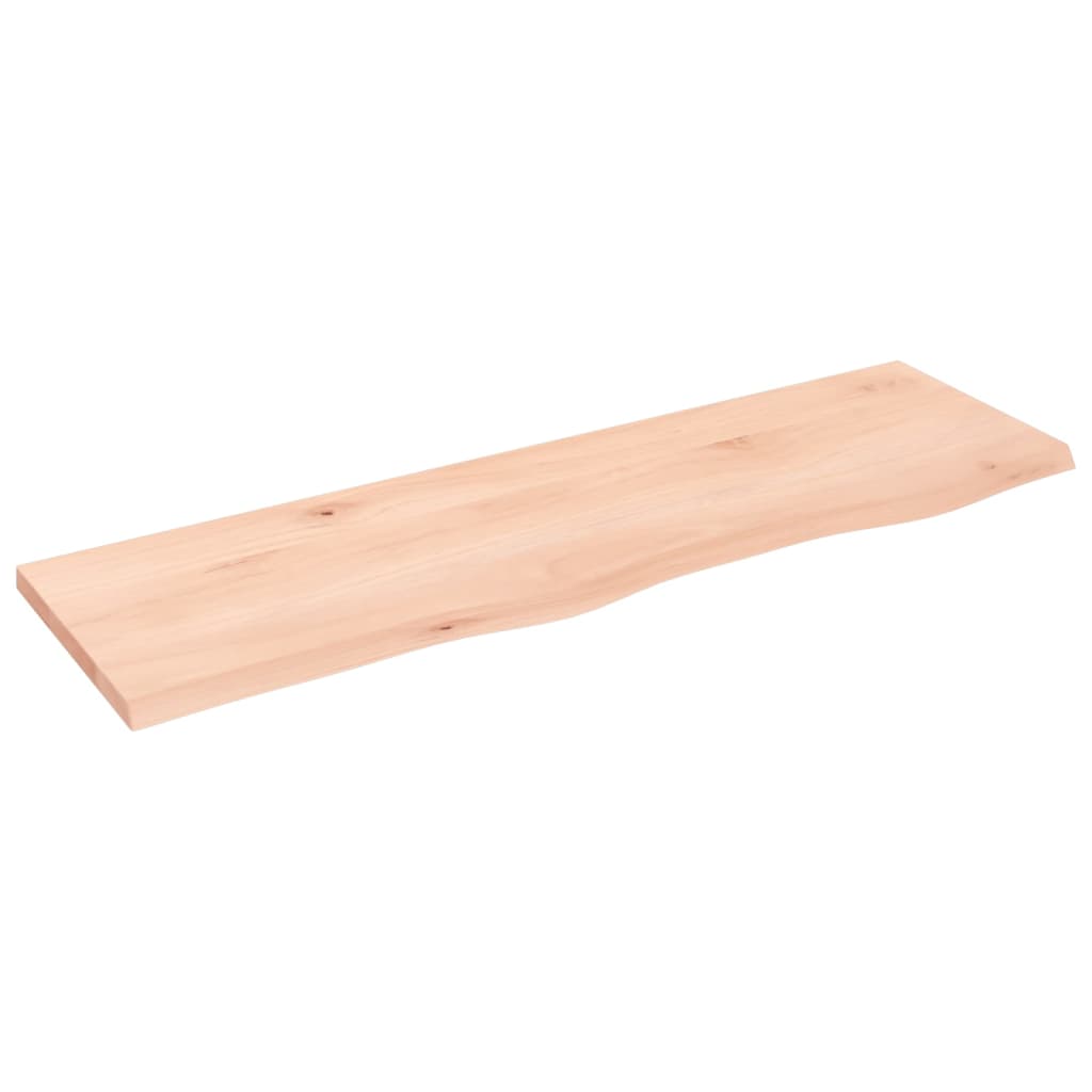 bordplade til badeværelse 100x30x2 cm massivt træ ubehandlet