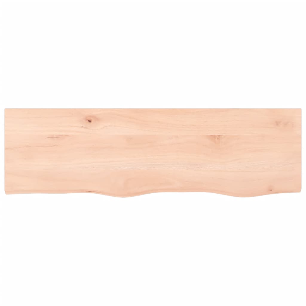 bordplade til badeværelse 100x30x2 cm massivt træ ubehandlet