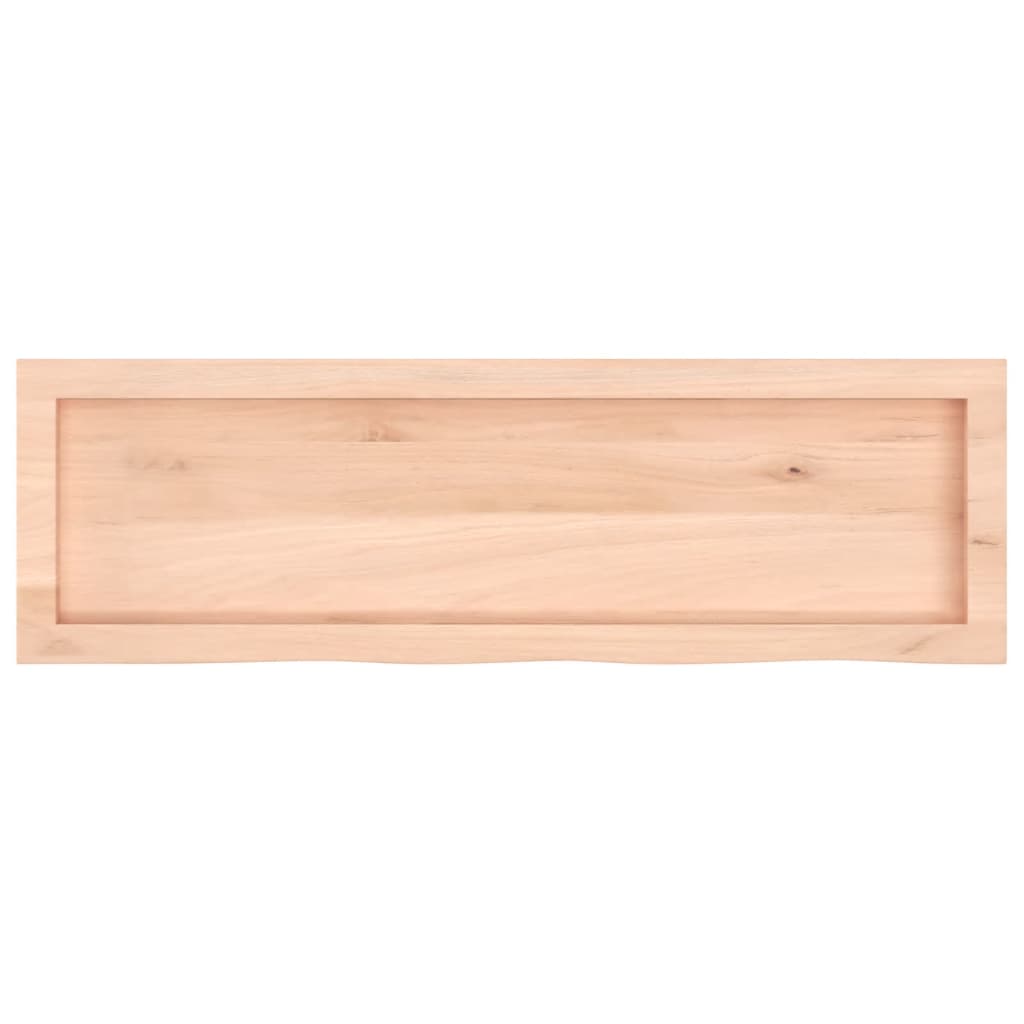 bordplade til badeværelse 100x30x(2-4)cm massivt træ ubehandlet