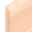 bordplade til badeværelse 100x30x(2-4)cm massivt træ ubehandlet