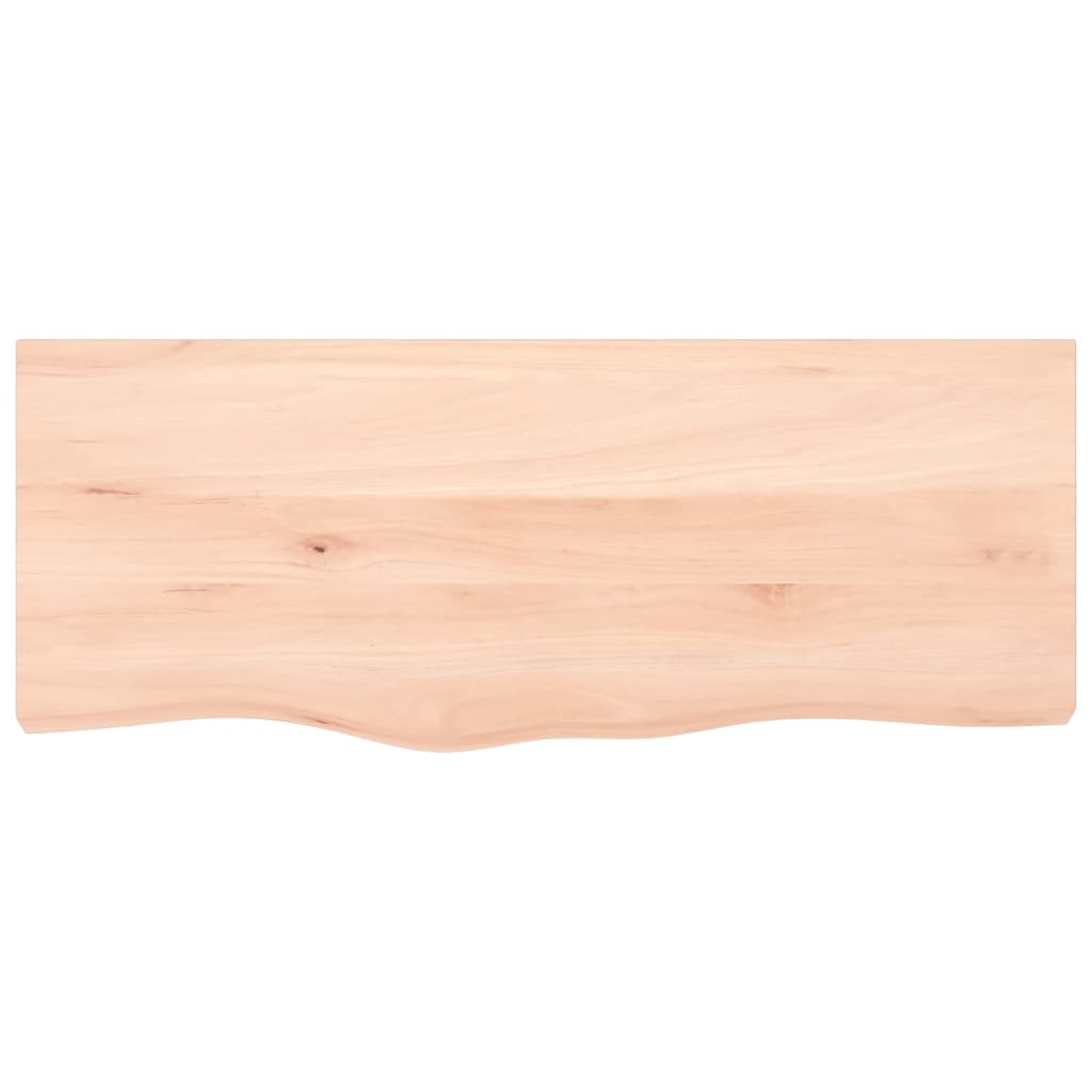 bordplade til badeværelse 100x40x2 cm massivt træ ubehandlet