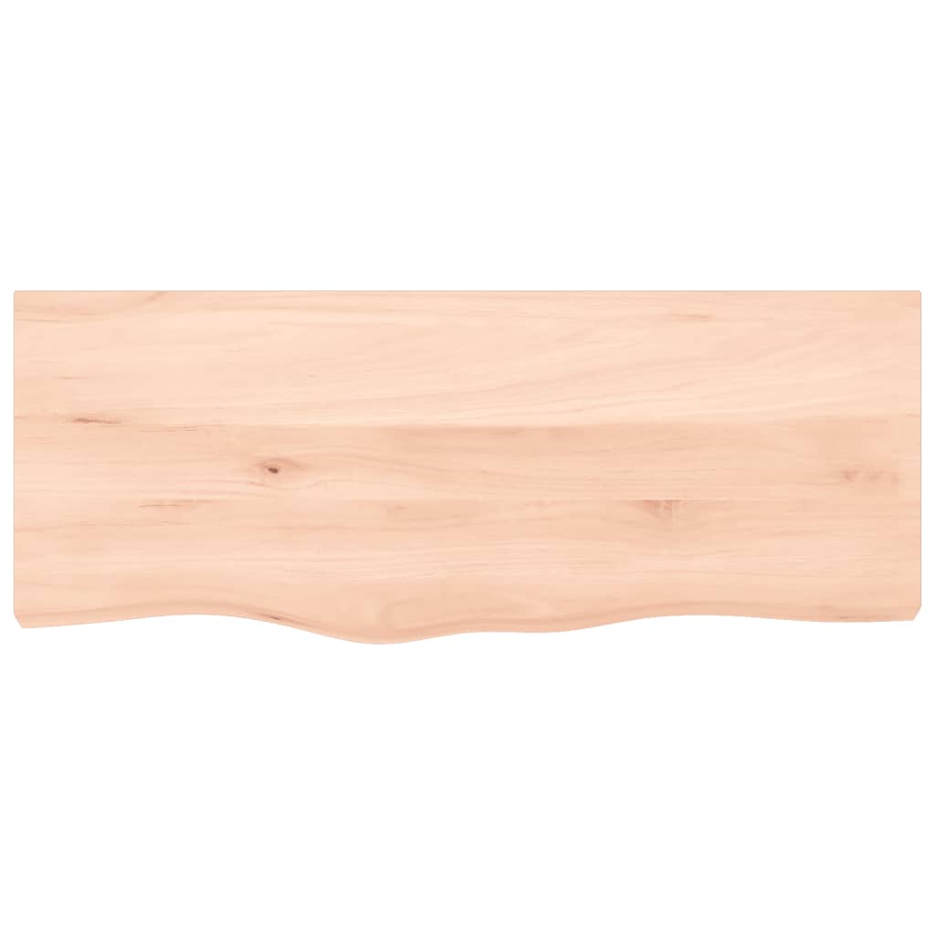 bordplade til badeværelse 100x40x(2-4)cm massivt træ ubehandlet