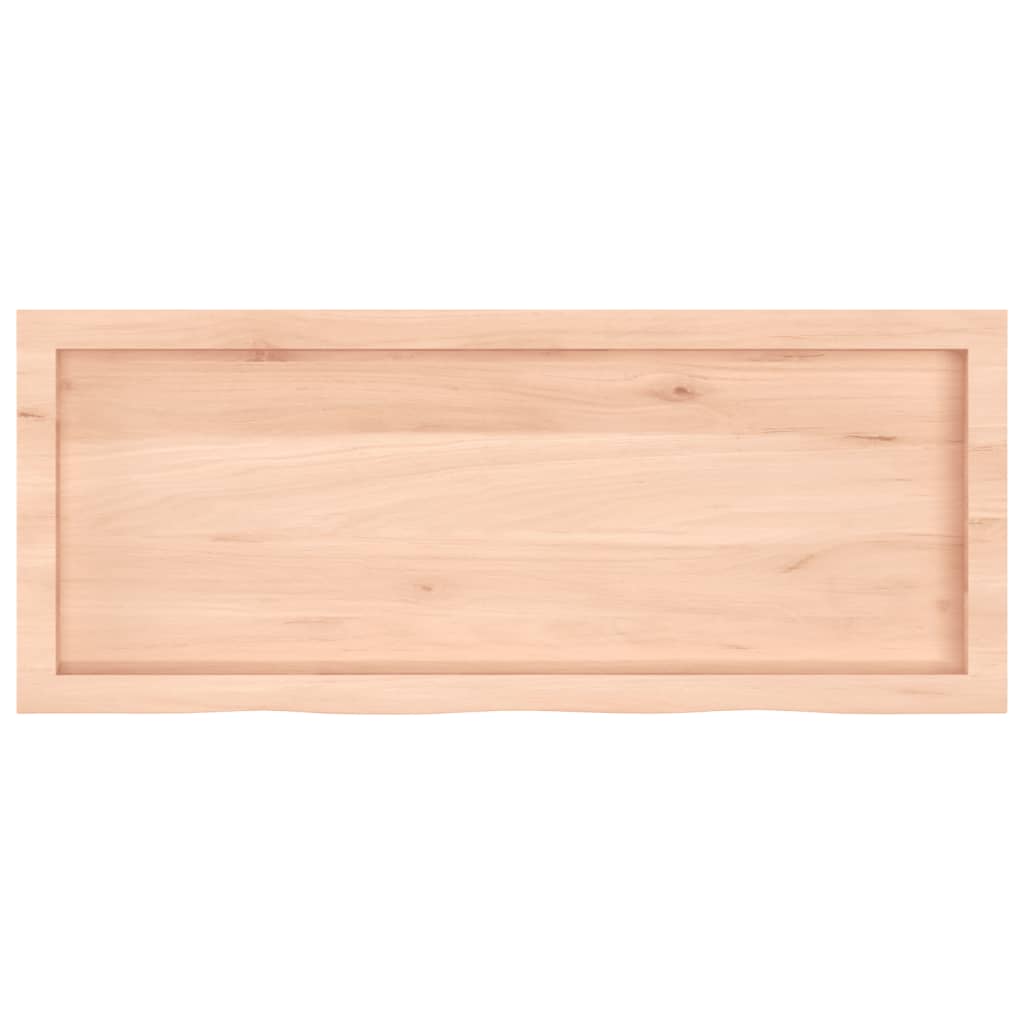 bordplade til badeværelse 100x40x(2-4)cm massivt træ ubehandlet