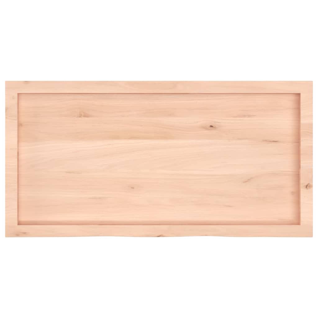 bordplade til badeværelse 100x50x(2-4)cm massivt træ ubehandlet